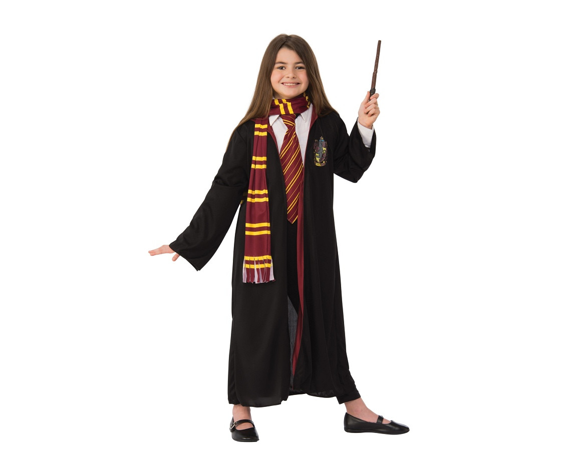 Includes: Gryffindor hooded robe, scarf, tie and wand